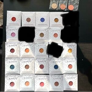 Set of 24 Colourpop Single Eyeshadows, blues purples pinks browns champagnes